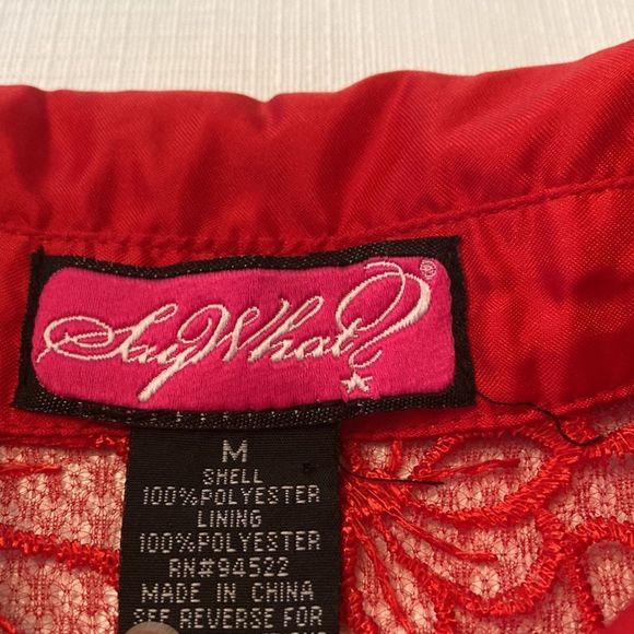 Say What? Dress Red Sleeveless Lace Stain Chiffon Fit and Flair Holiday Dress - Picture 3 of 16